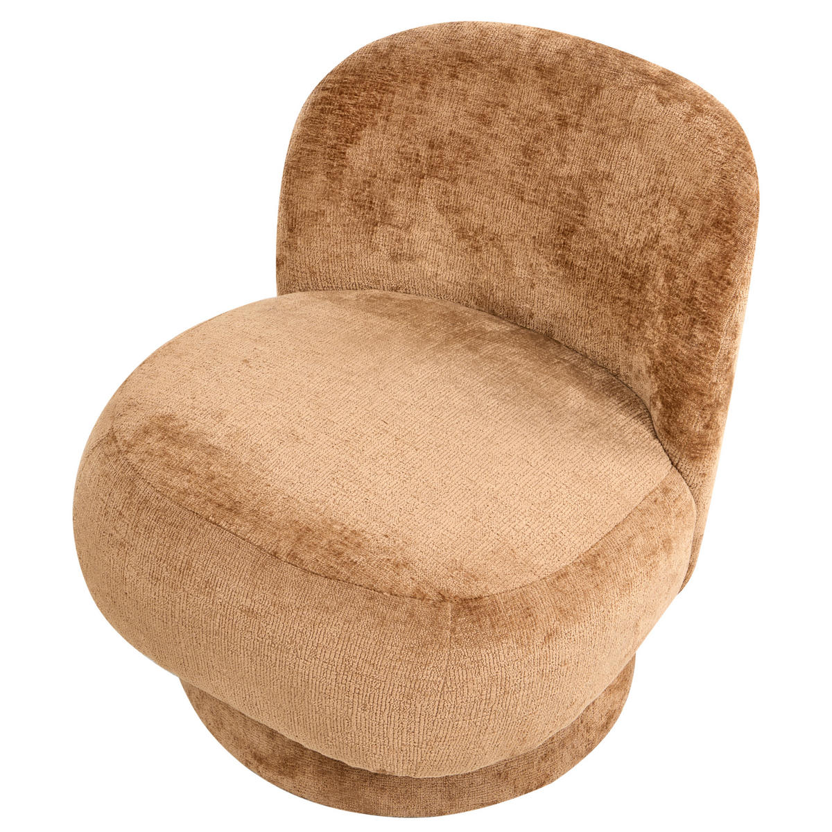 DREHSESSEL Goldbraun Aylo - Braun, Textil (60/65/70cm) - Beliani