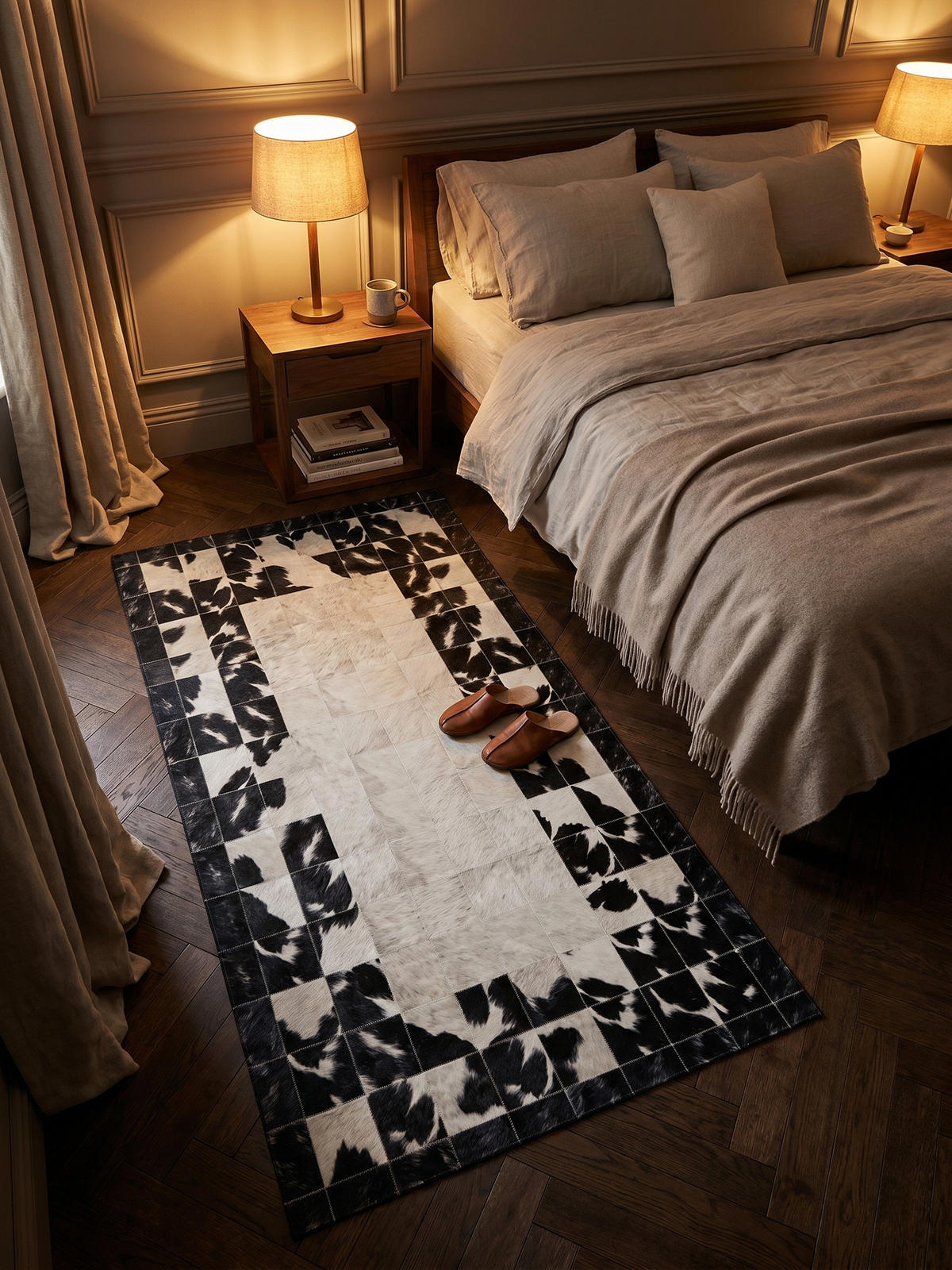 TEPPICH Flachgewebe Waschbar PIZOL in Schwarz, im Patchwork-Stil, 80 x 250 cm - Schwarz, Textil (80/250cm) - KADIMA DESIGN