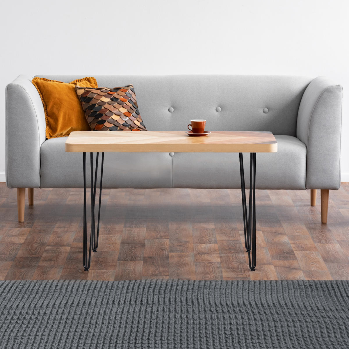 TISCHBEINE 4er-Set Tischfüße, Schwarz, 12 x 12 x 72 cm - Schwarz, Metall (12/71/12cm) - HOMCOM