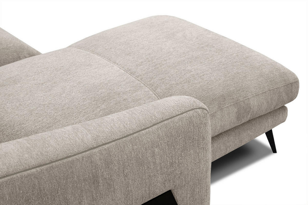 ECKSOFA WINTER 4-Sitzer, ecru - Ecru/Schwarz, Holzwerkstoff/Textil (158/269cm) - Courtois Laville