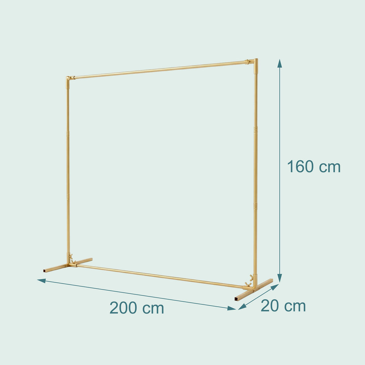 OBLÚK Zlatý oceľový na balóny hranatý - zlatá, kov (220/160/40cm) - Relaxdays