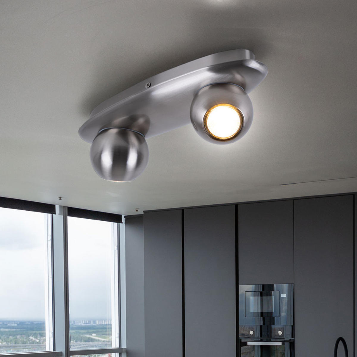 LED DECKENLEUCHTE Norbello Silber Metall - Silberfarben, Metall (32/10/10cm)