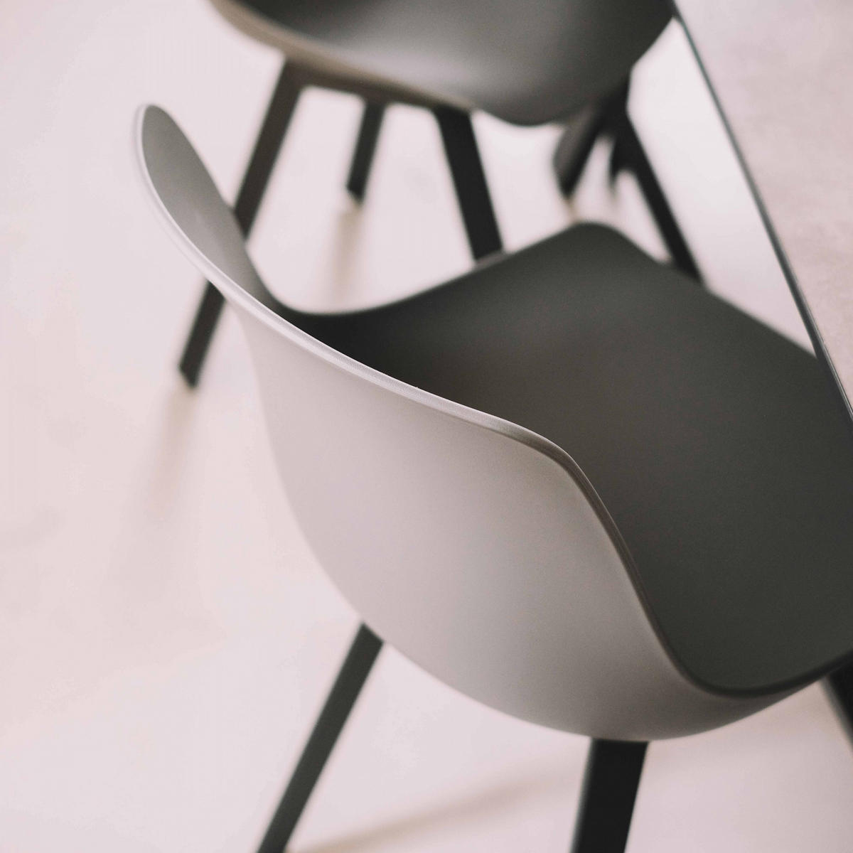 GARTENSTUHL 4-tlg., Grau - Grau, Metall (50/82/46cm) - Oviala