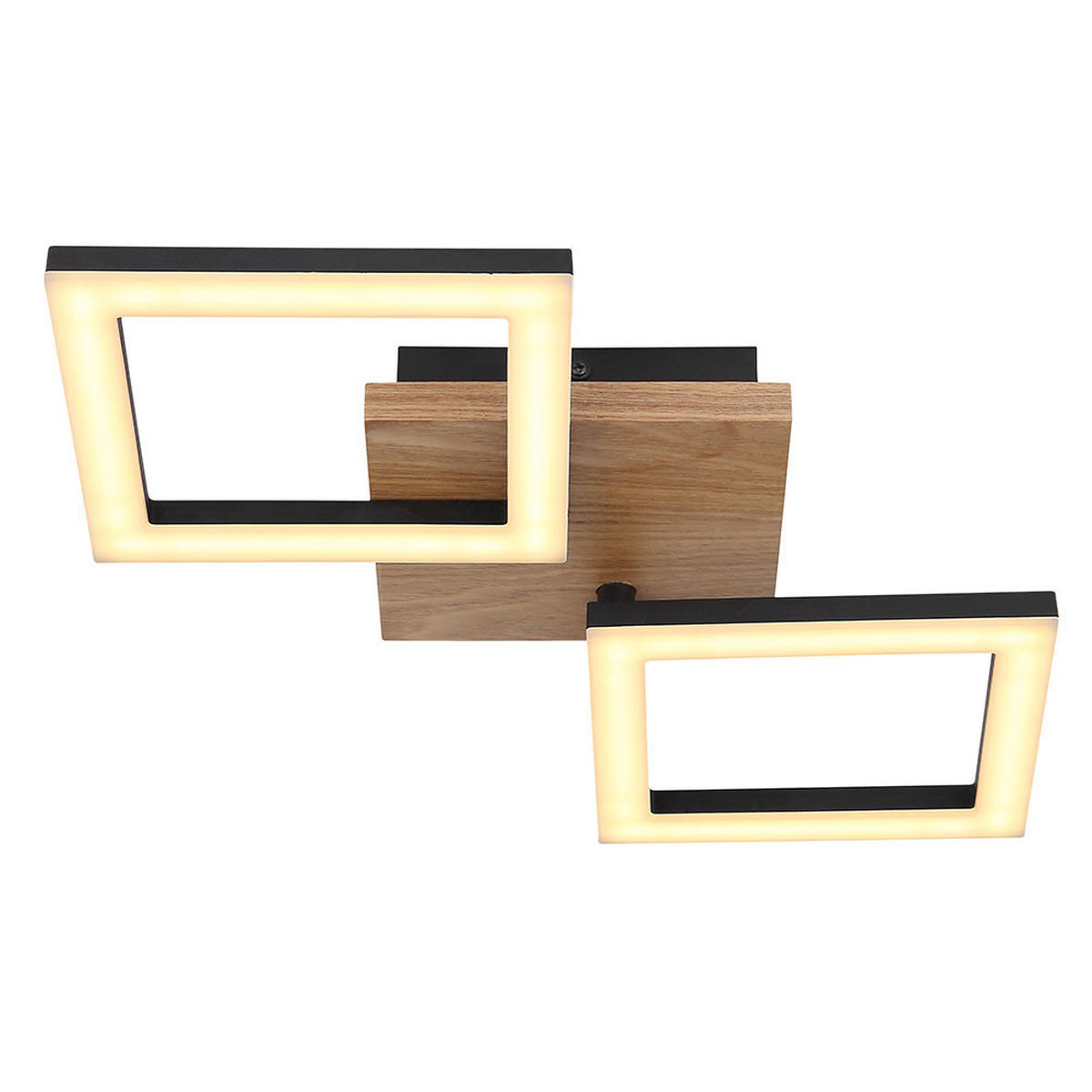 LED DECKENLEUCHTE KERRY Holzoptik Braun - Braun, Holz (46/22.5/7cm) - Globo Lighting