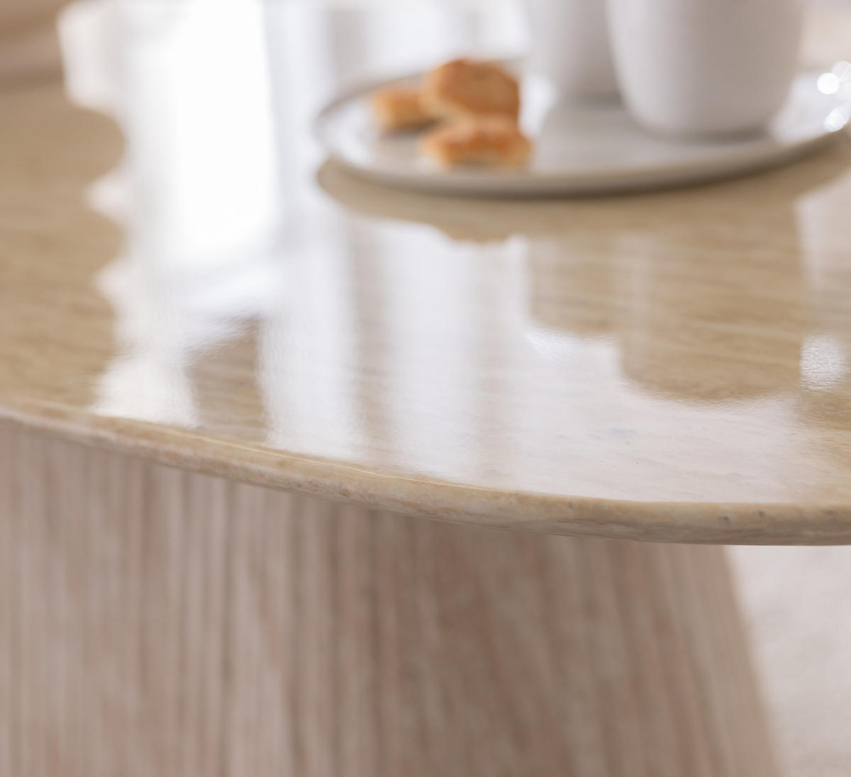 COUCHTISCH - Travertin Stein Dekor - Beige, Holzwerkstoff (60/120/48cm) - home24