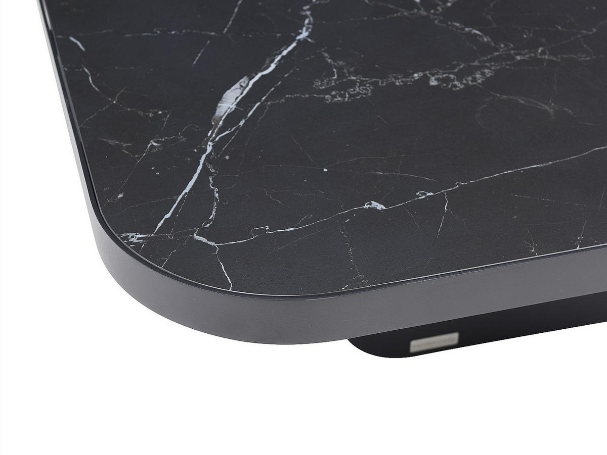 COUCHTISCH - Keramik, Glas & Metall - Marmor-Optik Schwarz - NALESIA - Schwarz, Glas (90/90/33cm) - Vente-Unique