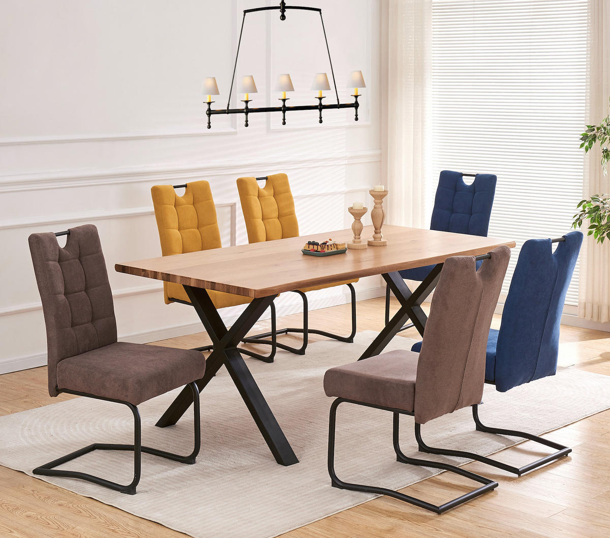SCHWINGSTUHL SOFIA Cappuccino 2 Stück - Cappuccino, Textil/Metall (48/97/60cm) - B&D Home