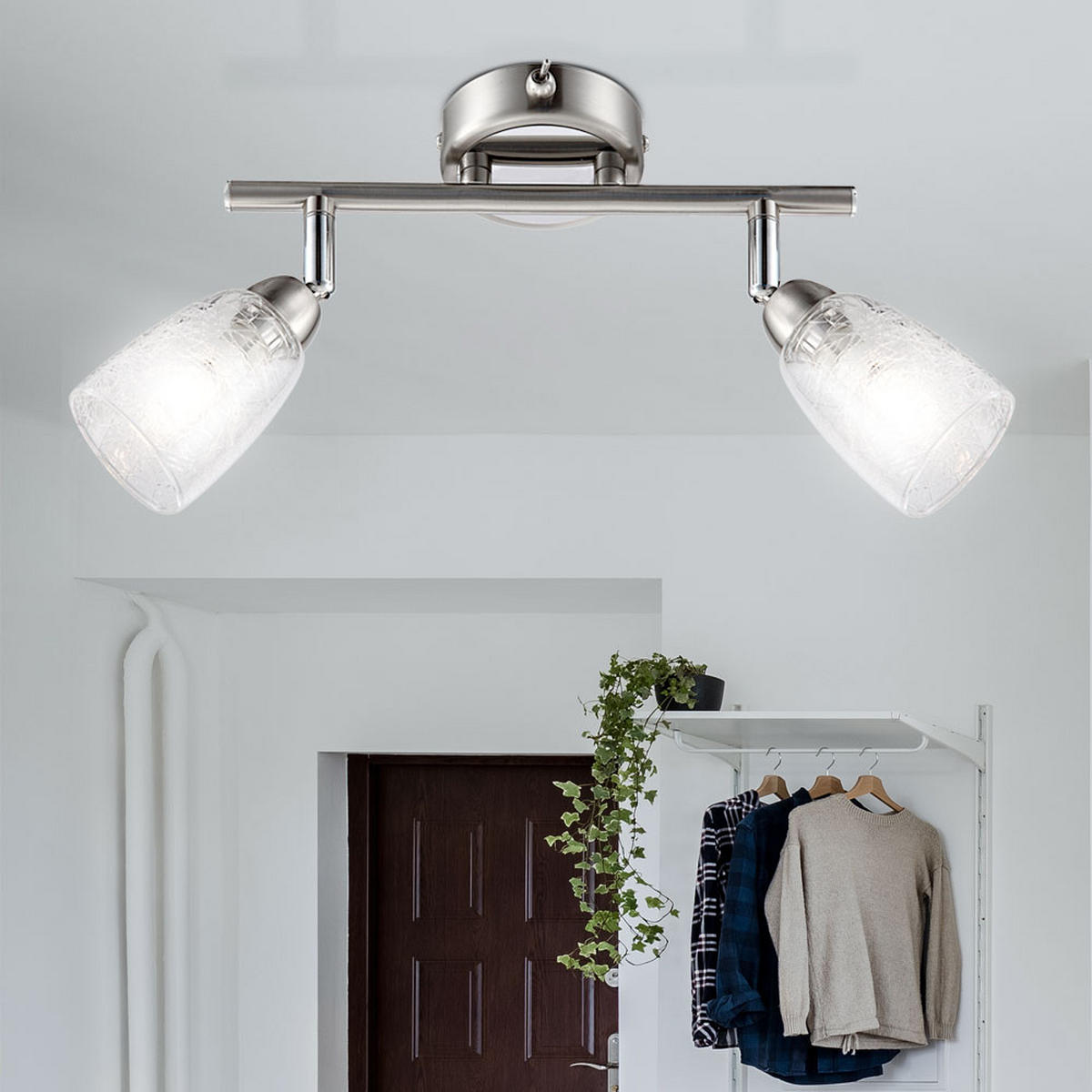 LED DECKENLEUCHTE CRASH Silber Chrom - Silberfarben, Glas (25/6/11cm) - Globo Lighting