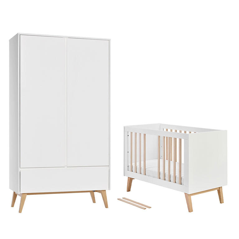 SOBA ZA BEBE 2-dijelni Bijelo i drvo - bijela, drvni materijal (124/89/66cm) - Petits-meubles