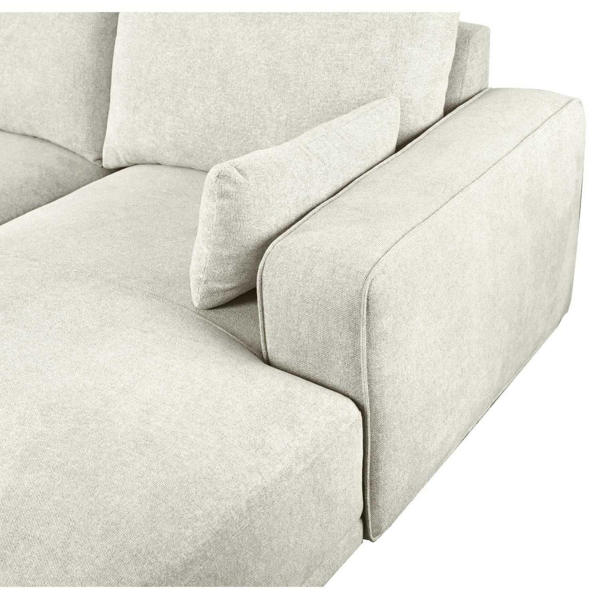 ECKSOFA Webstoff Beige - Beige/Schwarz, Holz/Textil (305/105cm) - Furnhouse
