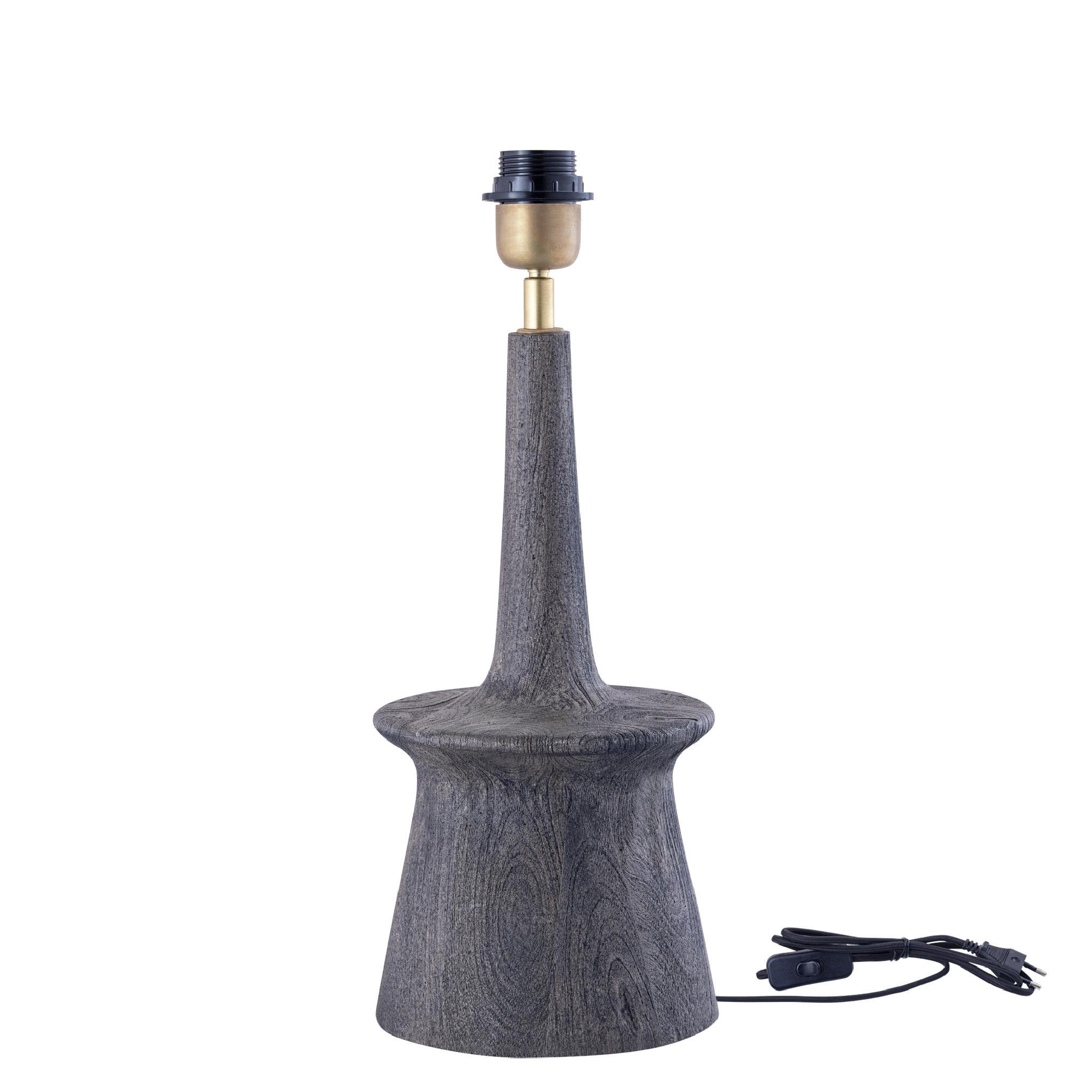 TISCHLAMPE Caelin Grau 18/18/35cm - Grau, Holz (18/18/35cm) - PTMD Collection