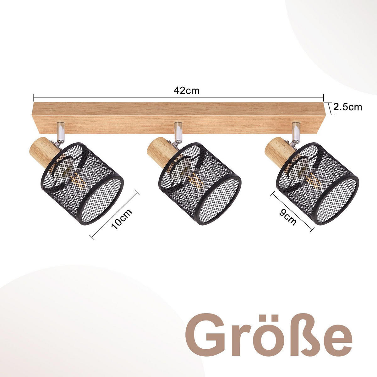 STRAHLER Gisela 3-flammig 42/10/14 cm - Schwarz, Metall (42/10/14cm) - Nettlife
