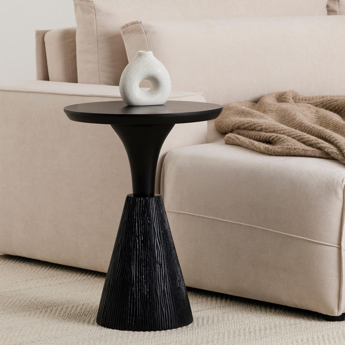 BEISTELLTISCH BHIMA schwarz - Schwarz, Holz (40/40/56cm) - IDIMEX