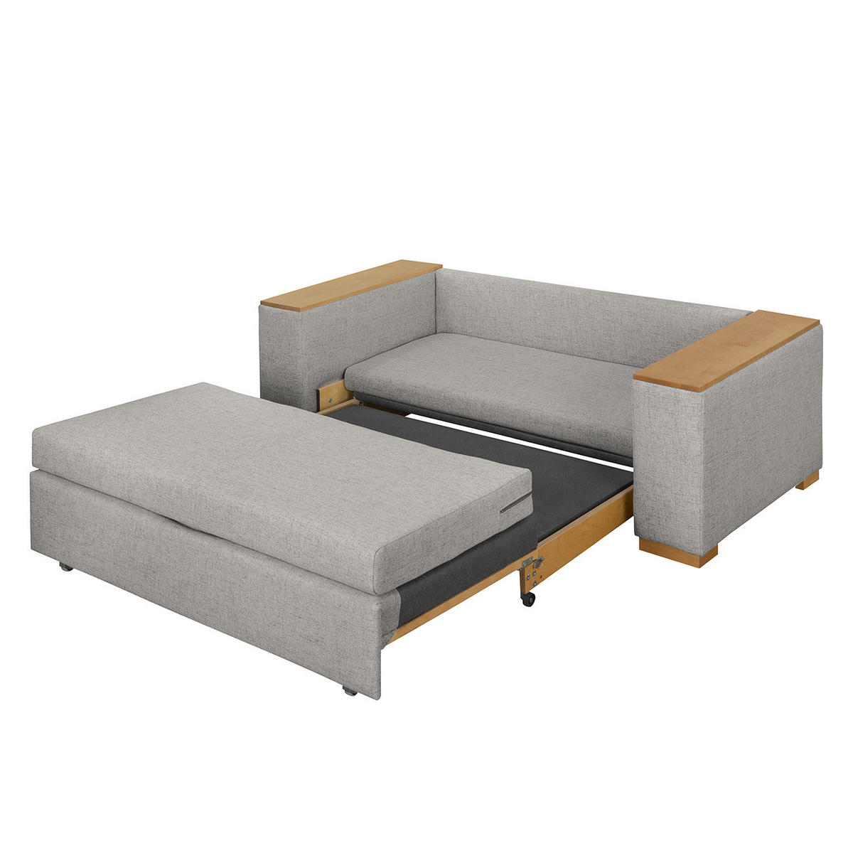 SCHLAFSOFA mit XL Armlehne - Grau, Textil (196/90/90cm) - home24