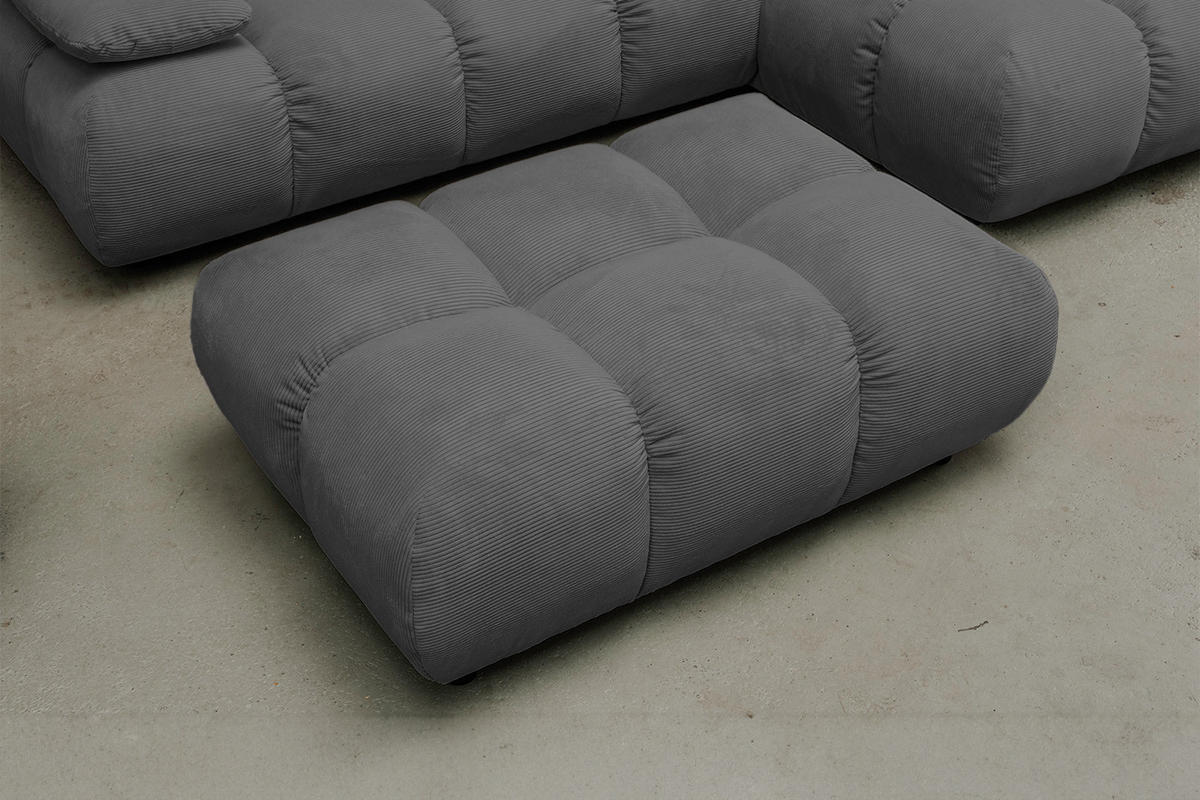 SITZGRUPPE VIVIEN 3ER SET Anthrazit Cord - Anthrazit, Kunststoff/Textil (510/85/359cm) - KAWOLA