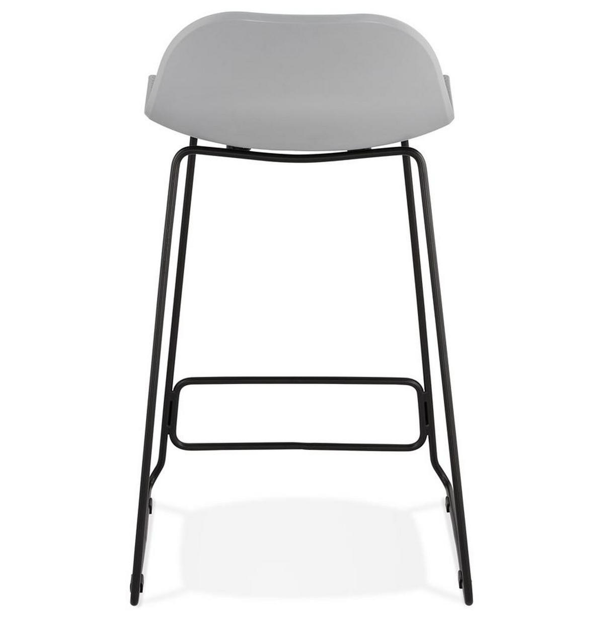 SITZHOCKER Kunststoff Metallgestell Sitzhöhe 66cm Industriedesign JORALI MINI, Grau-Schwarz 48x53x85 cm - Schwarz/Grau, Kunststoff/Metall (48/85/53cm) - KADIMA DESIGN