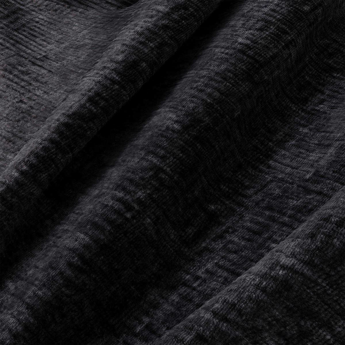 SESSEL Texturierter Samt Anthrazit 130cm - Dunkelgrau/Anthrazit, Textil (130/67/97cm) - Sia Home