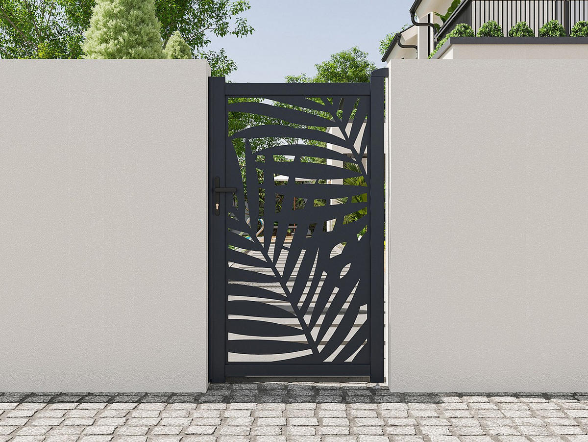 EINGANGSTOR - 103 x 4.6 - metall - anthrazitgrau Togiro - Anthrazit, Metall (103/176cm) - Vente-Unique