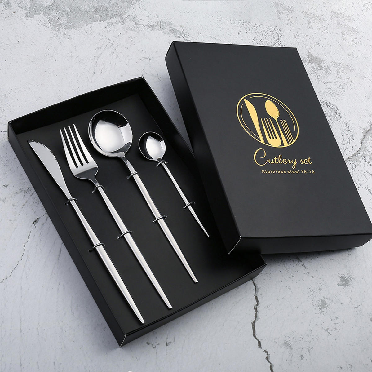 BESTECK-SET, mirror finish, rostfrei, für Hotel & Festtag, Geschenk - Silberfarben, Metall