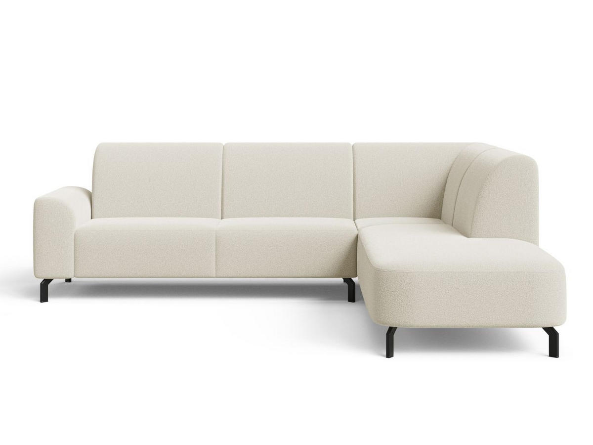 ECKSOFA Regento Creme Rechts - Creme/Schwarz, Holz/Textil (218/277cm) - Graingold