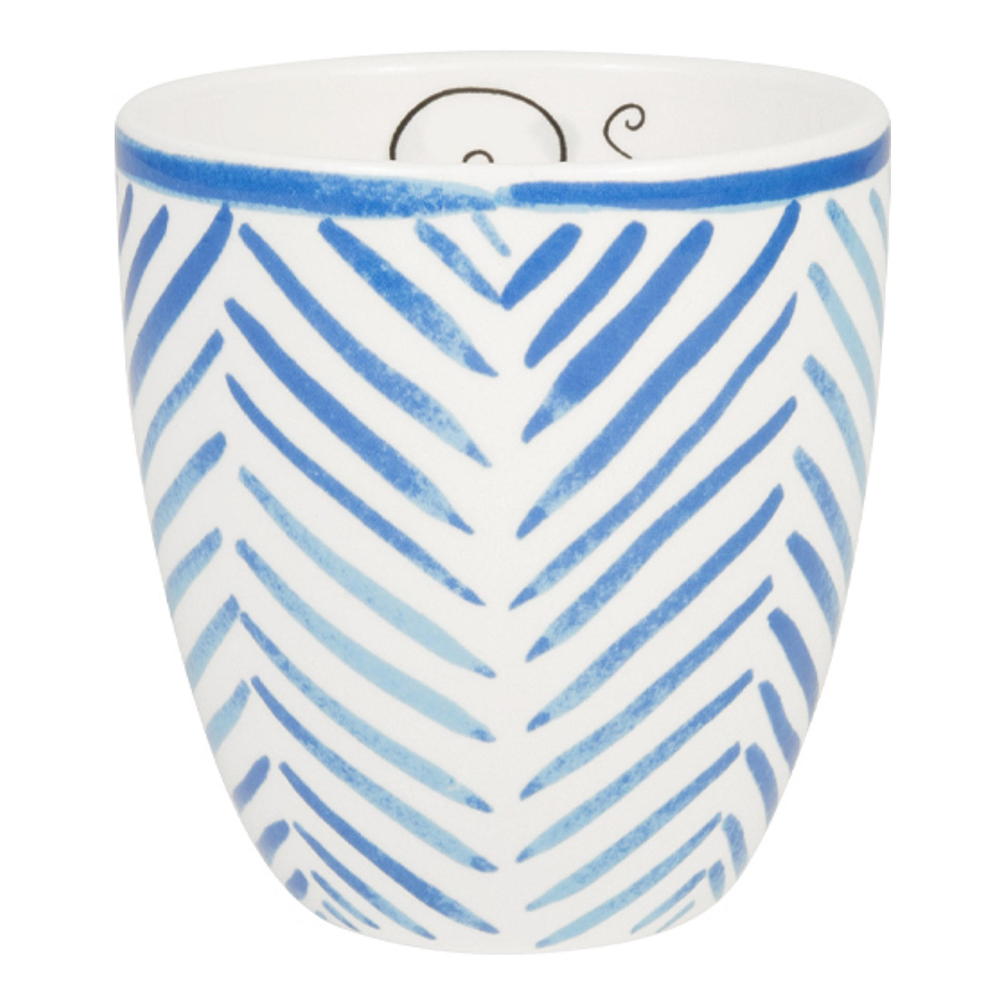 MINI-BECHER OHNE OHR Blaue Streifen Teekanne in Blau - 200 ml - Blau, Keramik (0.2L) - Blond Amsterdam