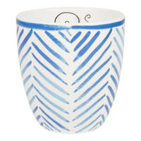 MINI-BECHER OHNE OHR Blaue Streifen Teekanne in Blau - 200 ml - Blau, Keramik (0.2L) - Blond Amsterdam