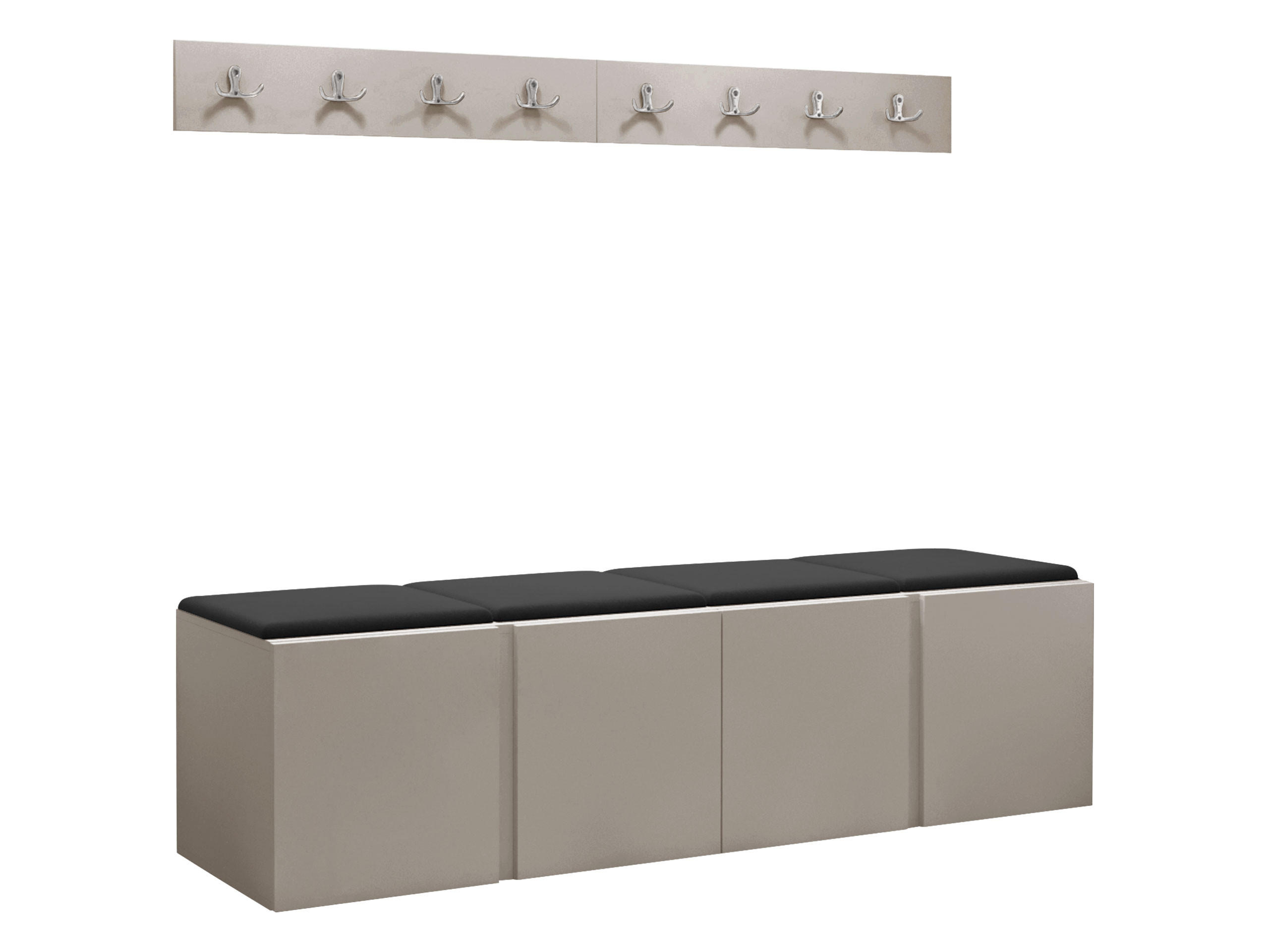 GARDEROBEN-SET Orion VII - Kaschmir/Anthrazit, Holzwerkstoff/Kunststoff (168/42/46cm) - MIRJAN24