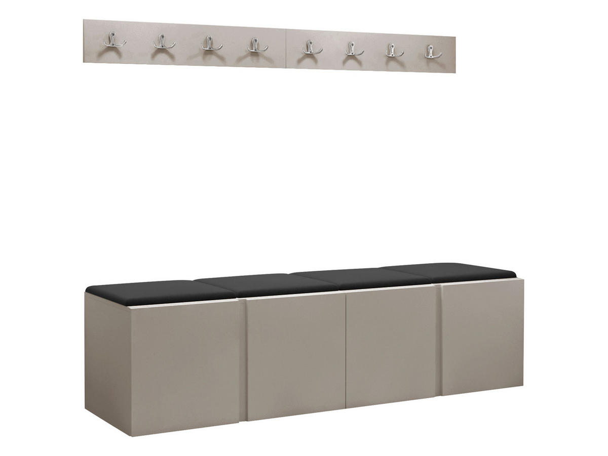 GARDEROBEN-SET Orion VII - Kaschmir/Anthrazit, Holzwerkstoff/Kunststoff (168/42/46cm) - MIRJAN24