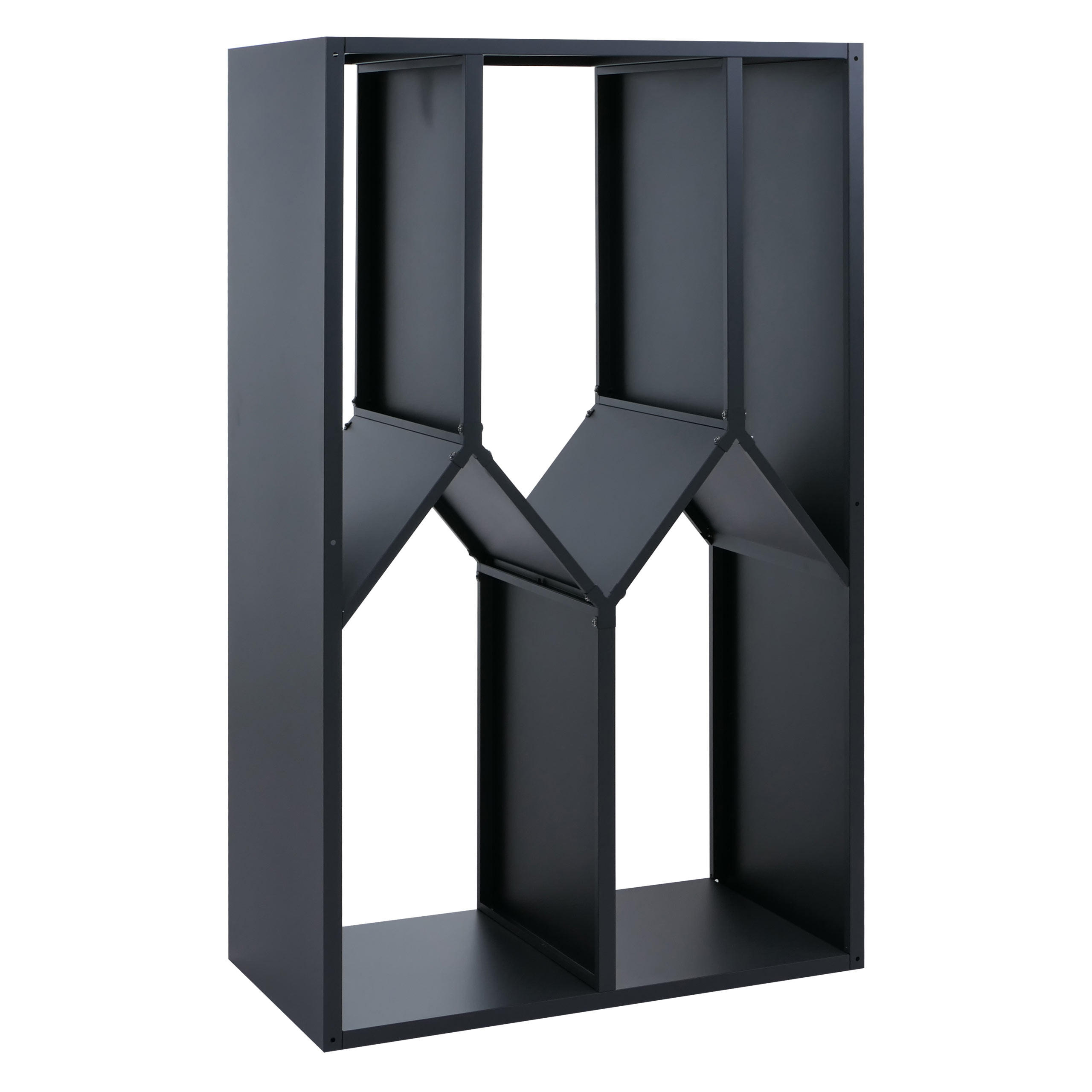 BRENNHOLZLAGER Anthrazit - Anthrazit, Metall (95/160/50cm) - MCW