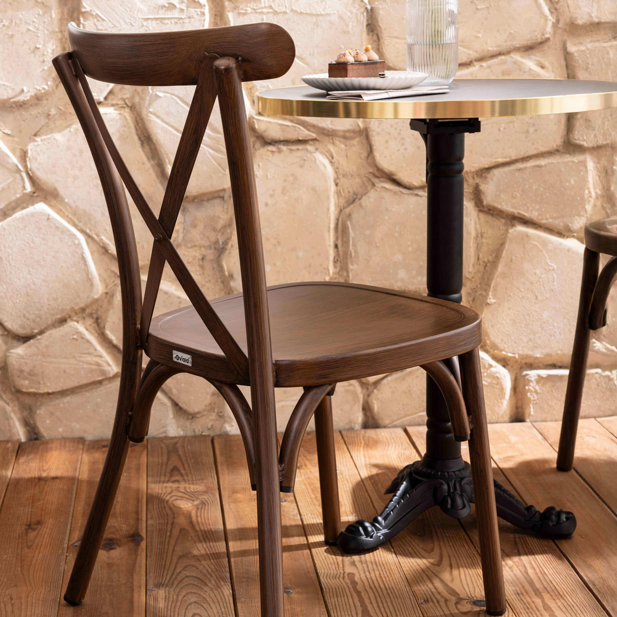 GARTENSTUHL, Braun - Braun, Metall (44/87/52cm) - Oviala