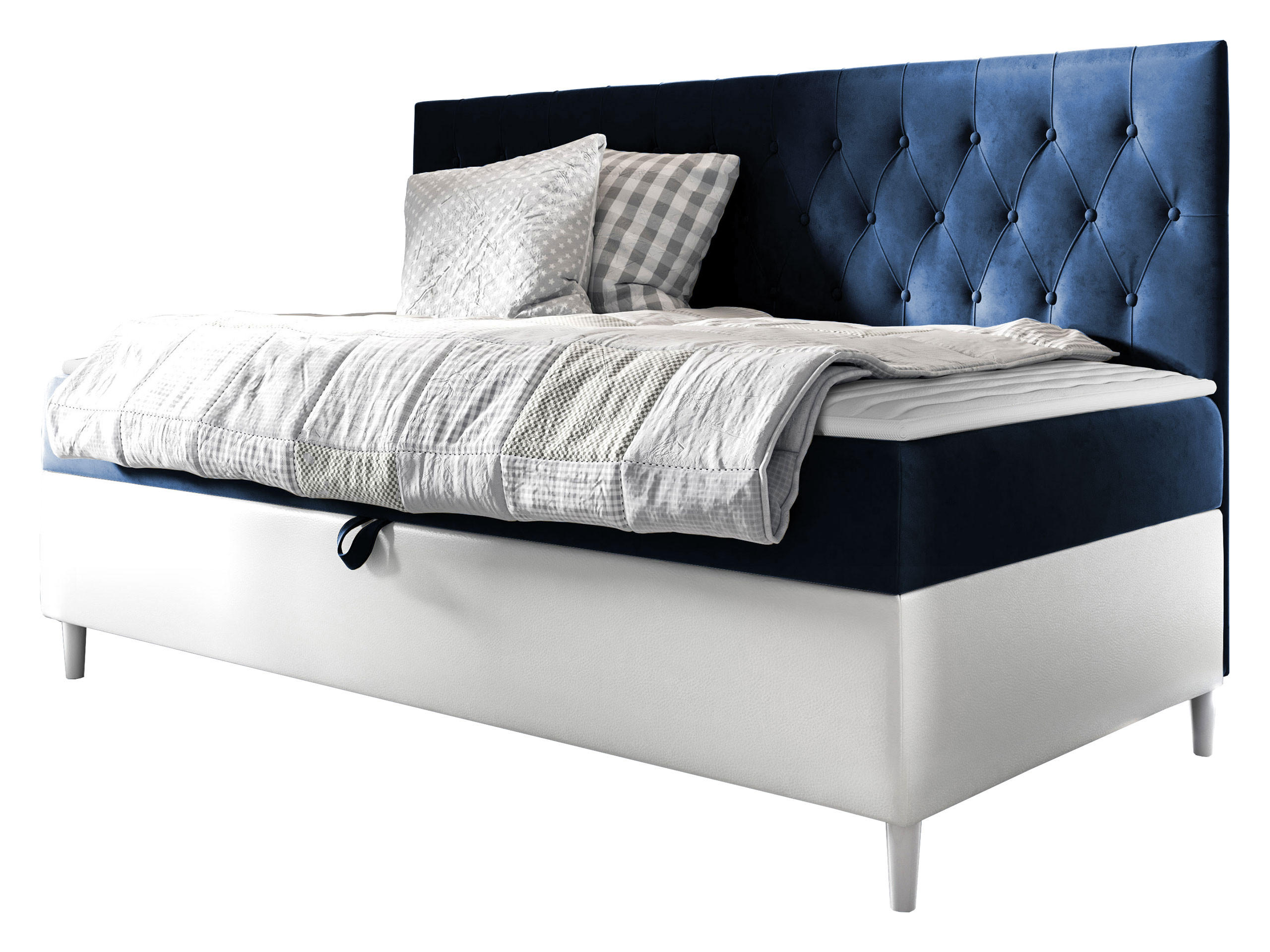 BOXBETT Filip Junior 2 - Blau/Weiß, Holz (80/200cm) - MIRJAN24