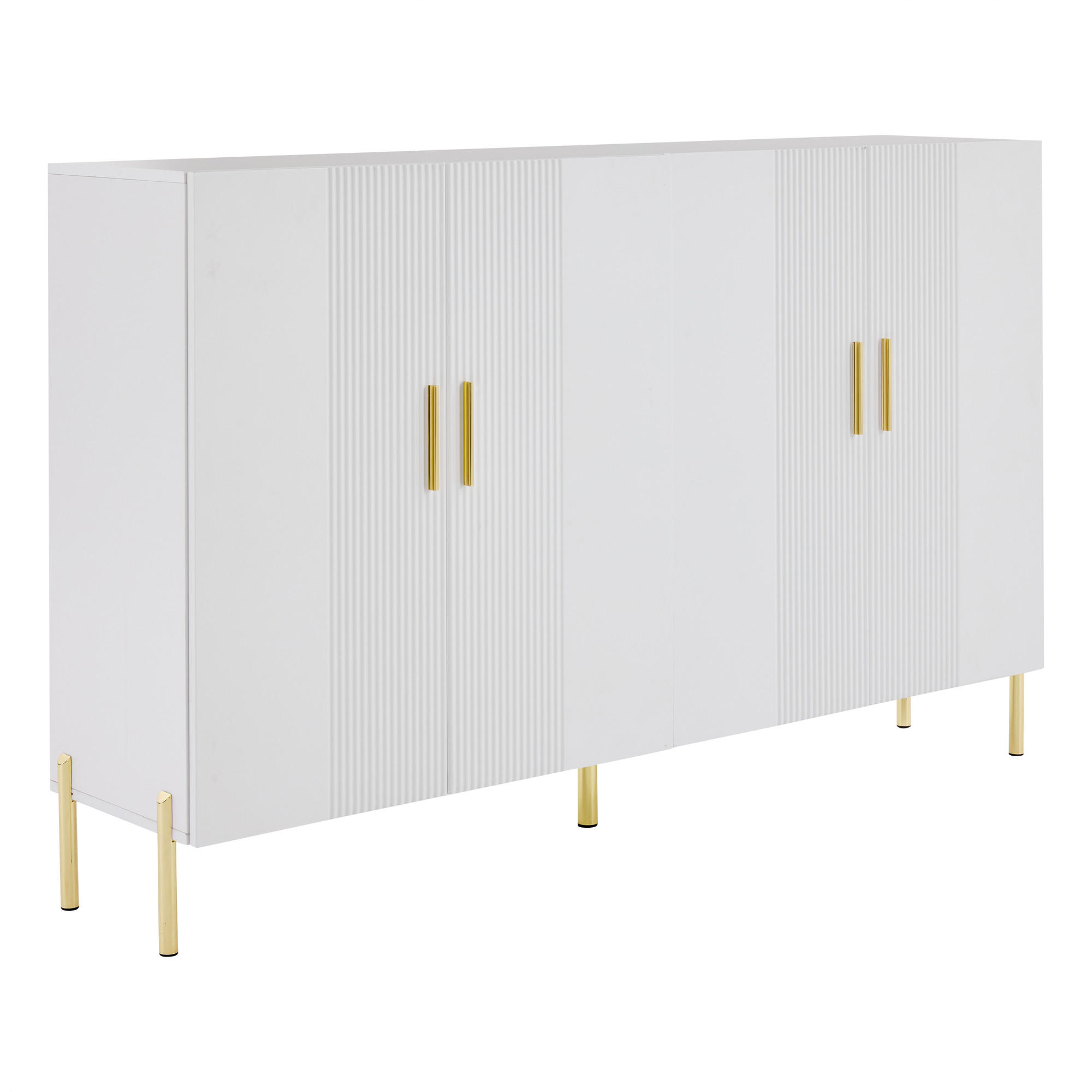 SIDEBOARD DE-37712 mit 4 Türen und verstellbaren Böden Weiß - Weiß, Holzwerkstoff (160/100/36.5cm) - ComfortXL