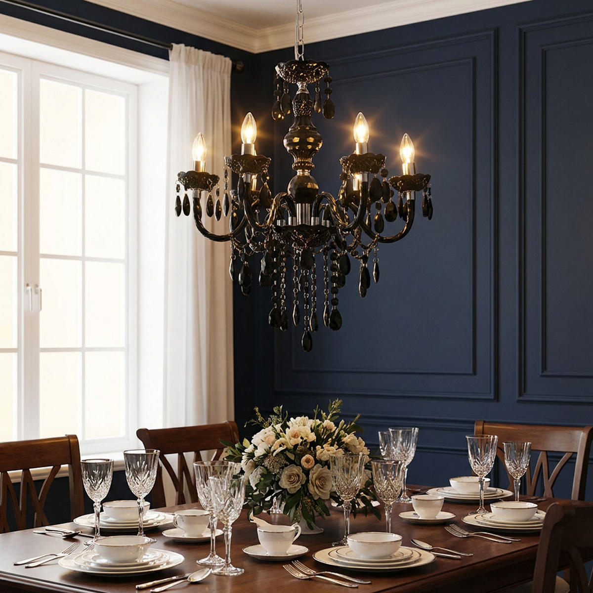 LED KRONLEUCHTER Cuimbra Schwarz - Schwarz, Metall (67/67/166cm)