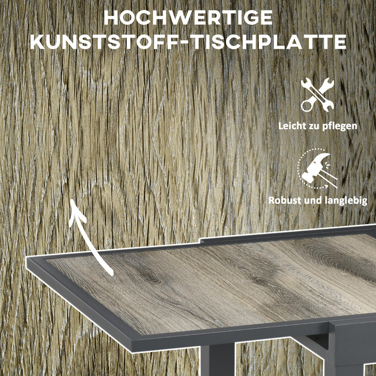 GARTEN-ESSTISCH 80/160/80/75 cm ausziehbar mit Aluminiumrahmen und pflegeleichter Tischplatte, Beige - Beige, Metall (160/80/75cm) - Redom