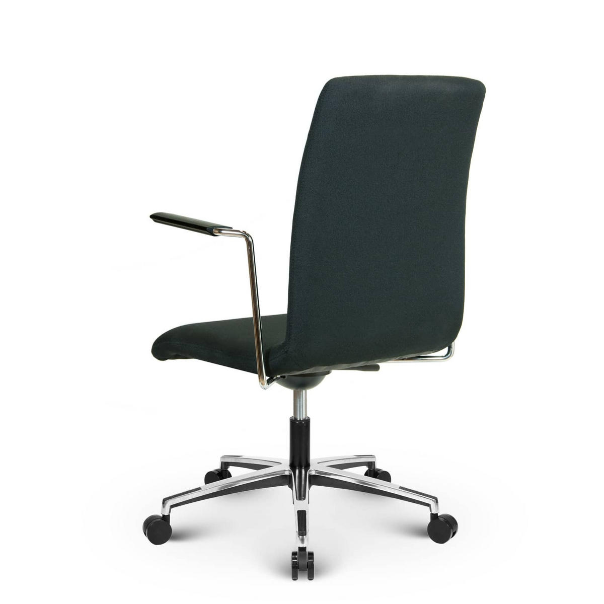 BESUCHERSTUHL V1610 Stoff Schwarz - ergonomisch, 150 kg belastbar, Sitzhöhe 40-52cm - Schwarz, Kunststoff/Textil (65/90/60cm) - Versee