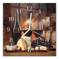 WANDUHR 30x30 cm - Wein - Braun, Glas (30/30/0.4cm) - TULUP
