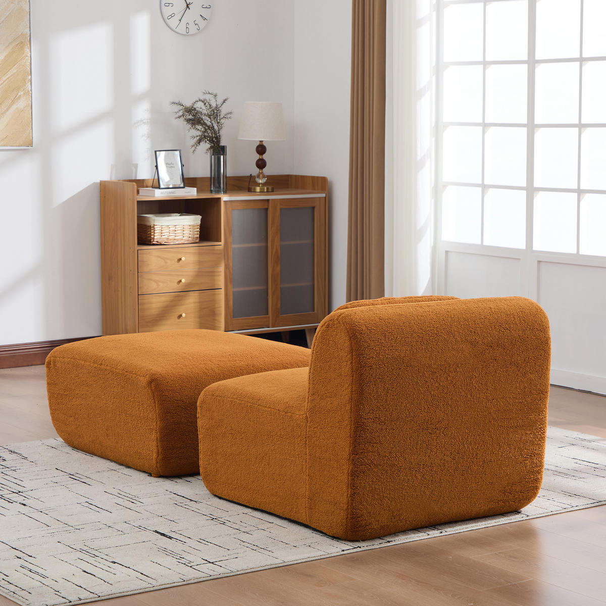 SOFA Chenille Caramel rutschfest - Orange, Textil (79/71/177cm) - WISHDOR