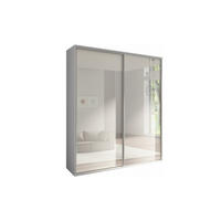SCHIEBETÜRENSCHRANK - Kleiderschrank BORA 204 mit 2 Spiegel - Weiß - Weiß, Holzwerkstoff (204/244/62cm) - Möblo