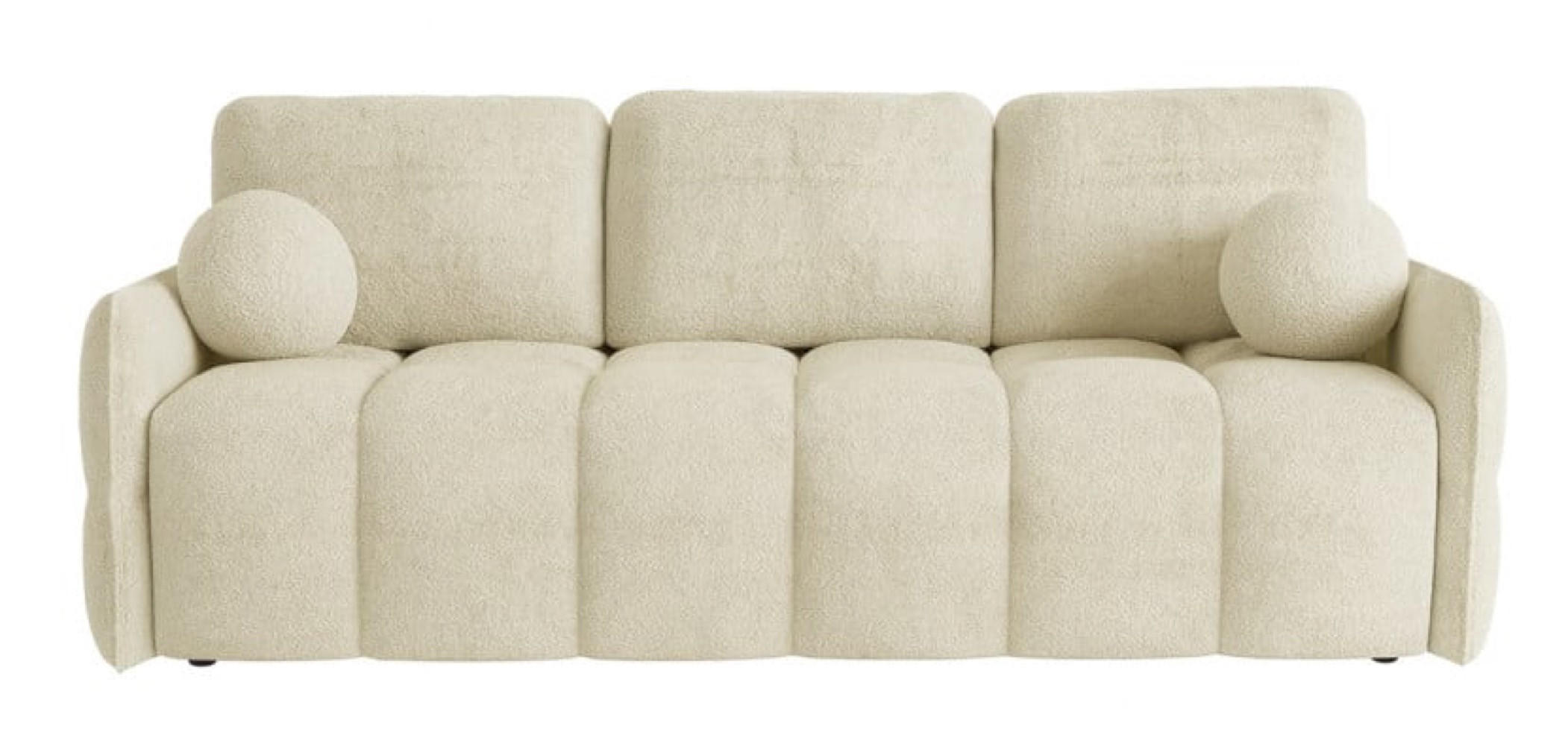 SOFA Beige EMILI Mit Schlaffunktion Abriamo - Beige, Textil (212/95/90cm) - Sepro Meble