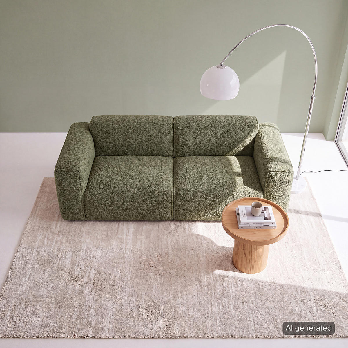 2-SITZER SOFA - Schwarz/Grün, Kunststoff/Textil (220/71/102cm) - home24