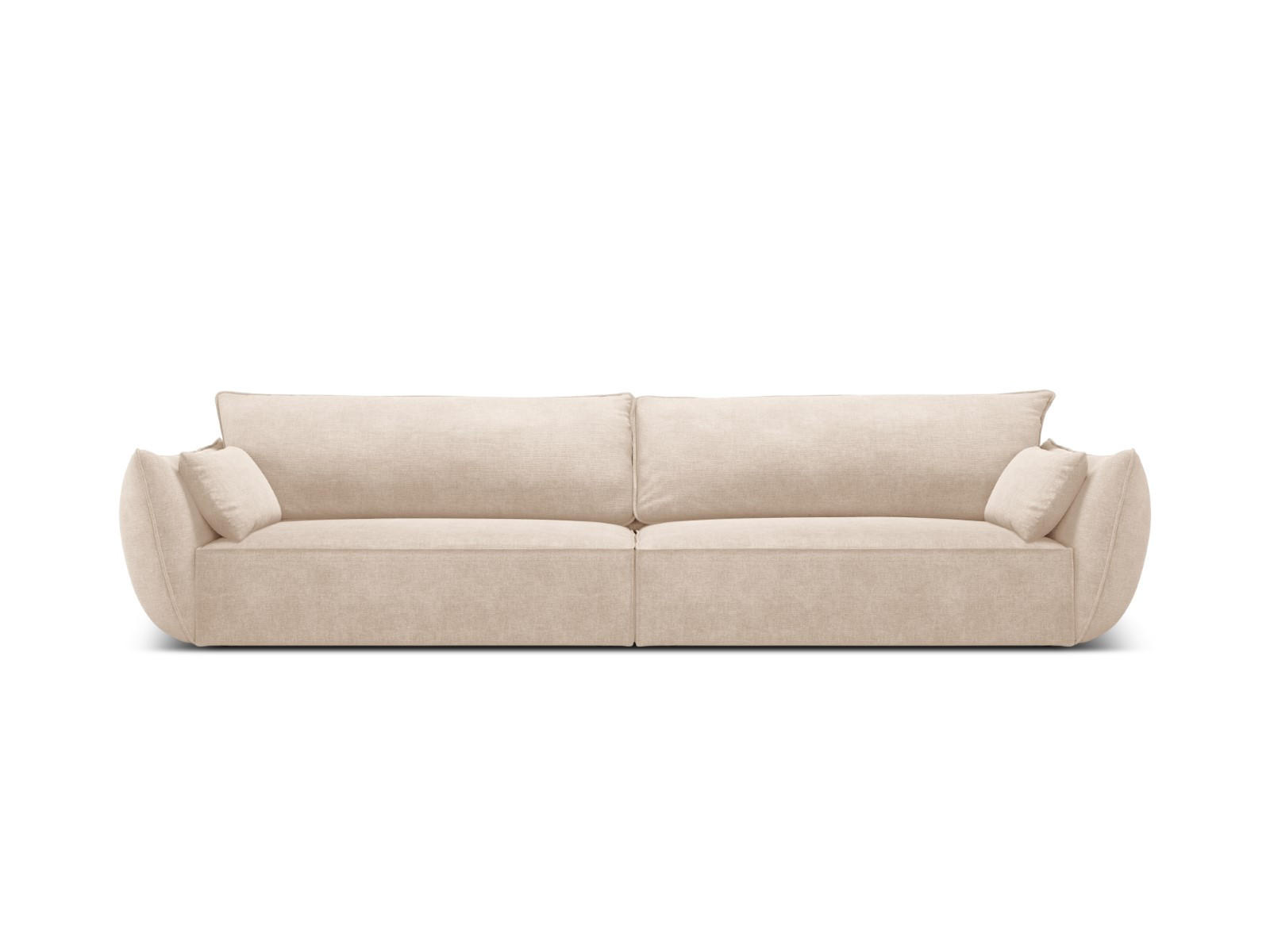 SOFA Kaelle aus Chenille-Stoff beige 4 Sitzplätze - Beige, Textil (110/85/248cm) - Micadoni