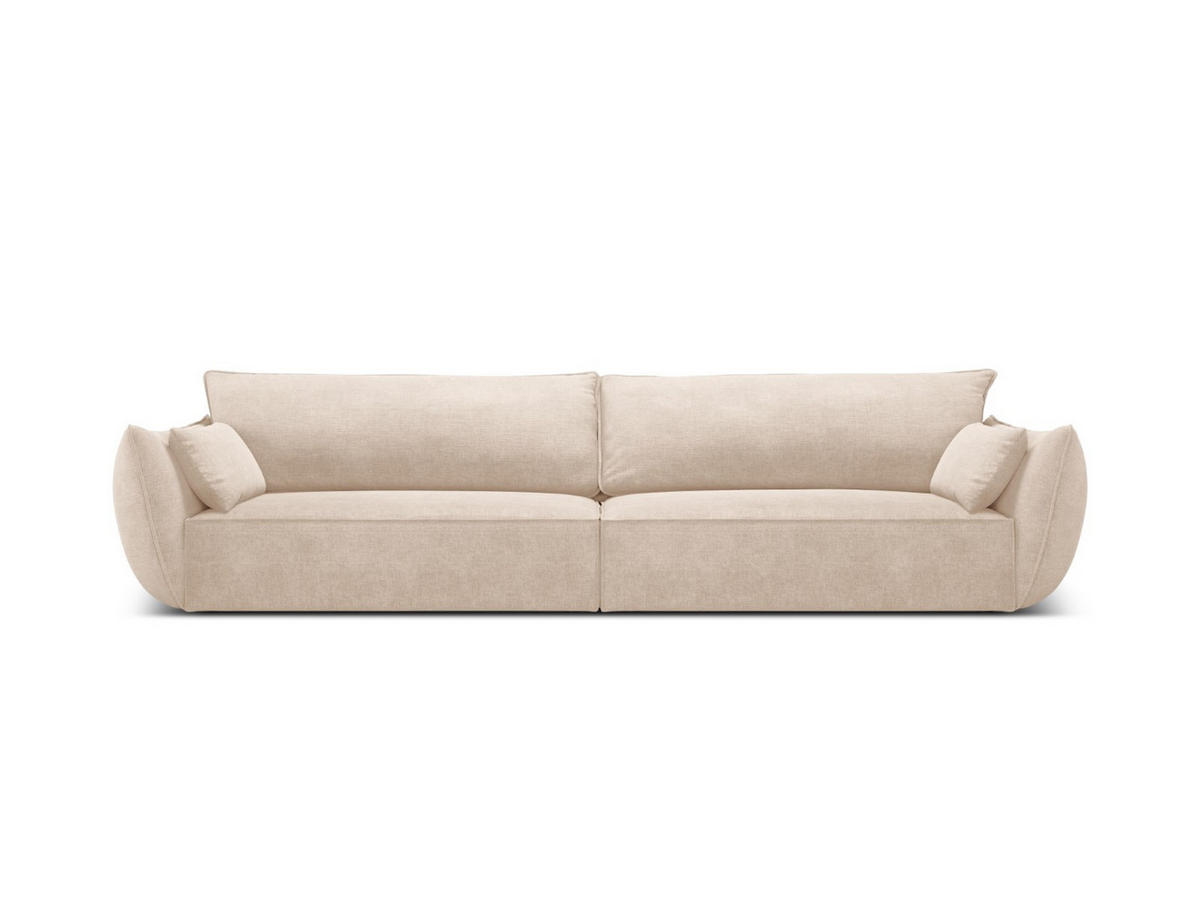 SOFA Kaelle aus Chenille-Stoff beige 4 Sitzplätze - Beige, Textil (110/85/248cm) - Micadoni