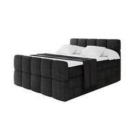 BOXBETT mit Matratze H3/H4 - FAMA-Z KING - 120x200 cm Schwarz Casablanca - Schwarz, Holzwerkstoff (120/200cm) - ALTDECOR