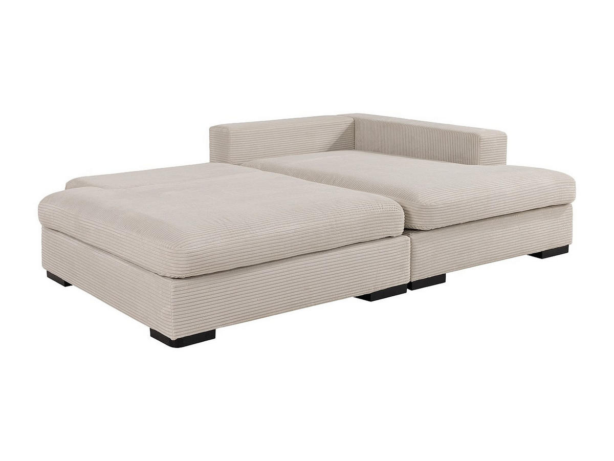 SCHLAFSOFA - 4 Personen-Sitzer - Samt - Beige - - Beige, Textil (223/80/158cm) - Vente-Unique