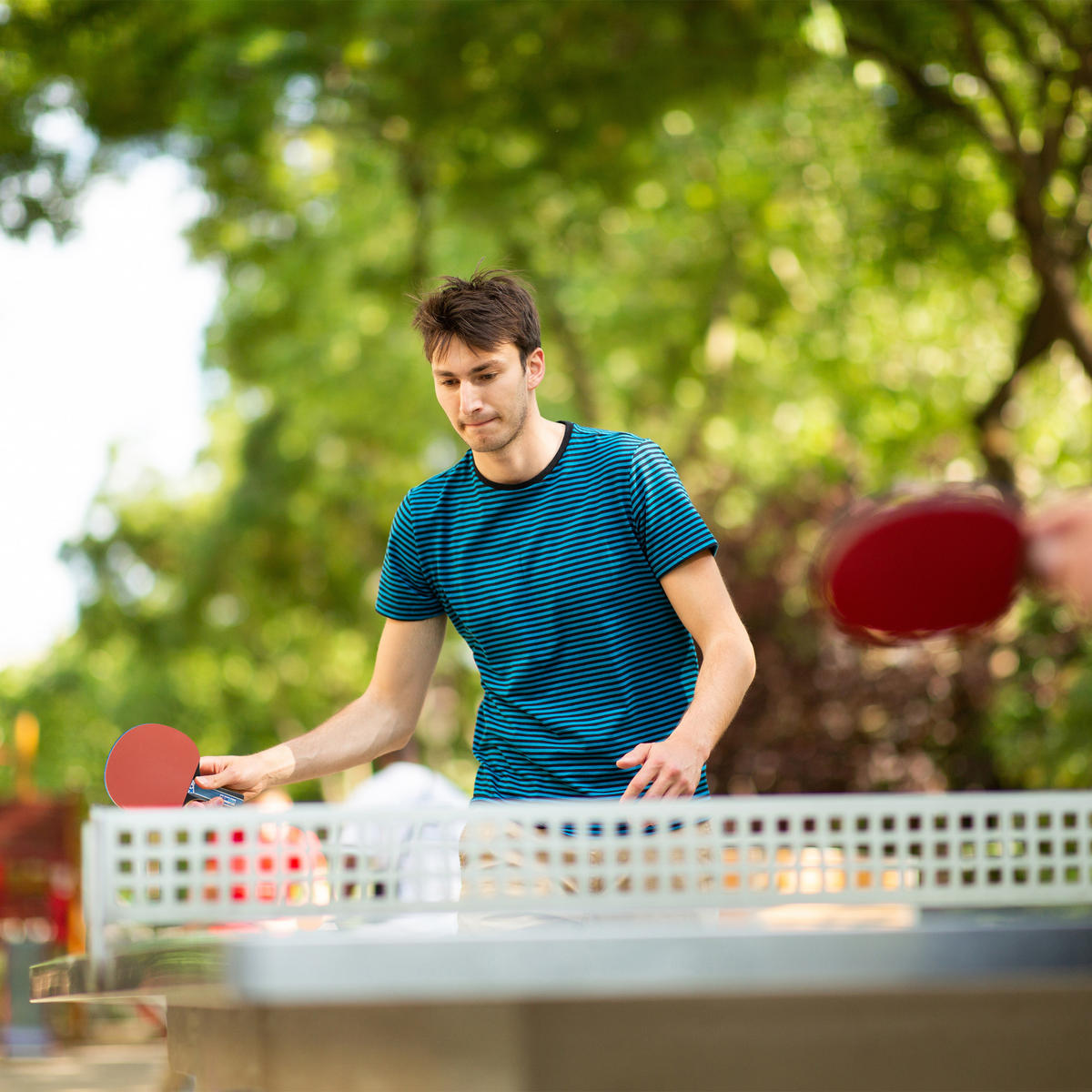 9DÍLNÁ sada na stolní tenis - různobarevná, dřevo/plast (18/4.5cm) - Relaxdays
