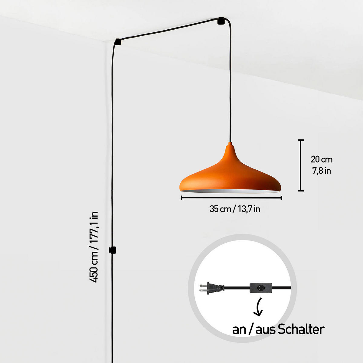 PENDELLECUHTE Plugra - Orange, Metall (35/35/20cm) - Bamyum