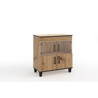 KOMMODE CORTEZA 80/90/40cm mit 4 Türen Eiche Artisan - Eiche Artisan, Holzwerkstoff (80/90/40cm) - MASSENO