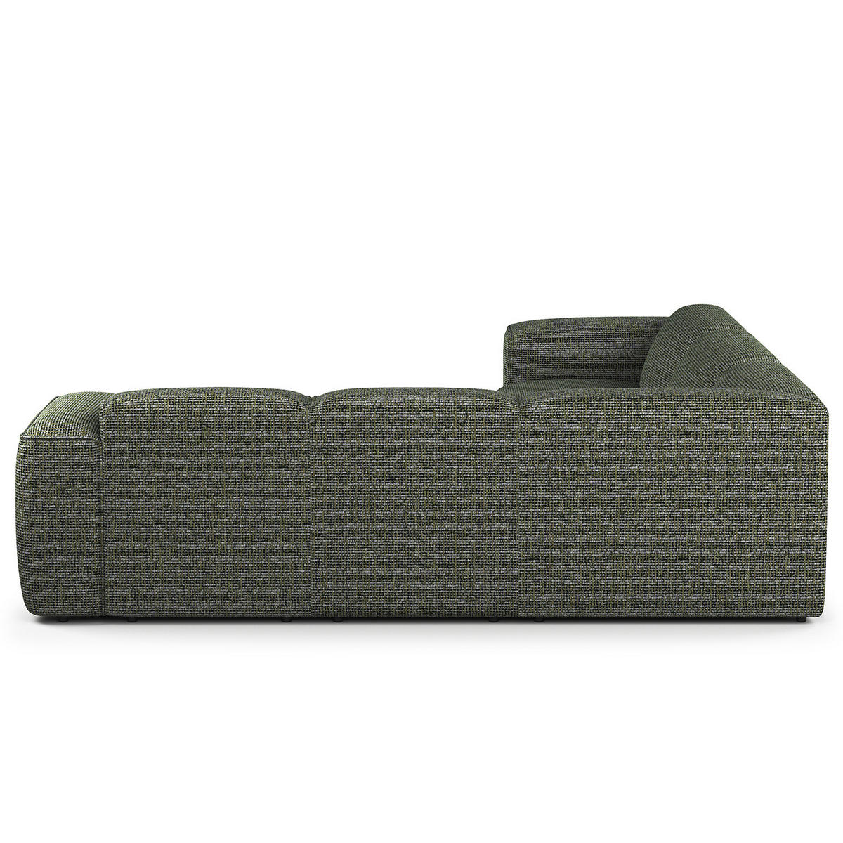 ECKSOFA mit Rundecke - Schwarz/Grün, Kunststoff/Textil (325/260cm) - home24