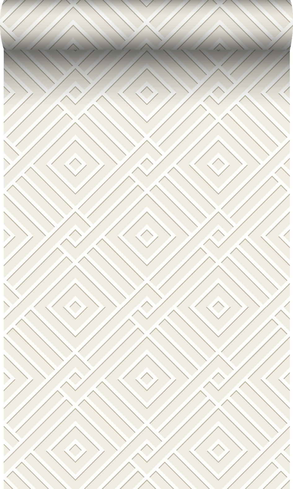 TAPETE 3D grafisches Motiv 50 x 900 cm - Weiß, Papier (50/900cm) - Origin Wallcoverings