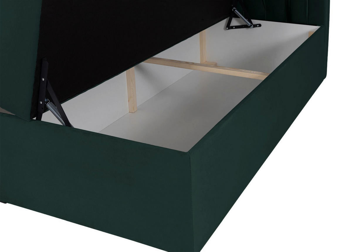 BOXBETT Daissy Flaschengrün Samt 160x200 cm - Grün, Textil (160/200cm) - Selsey